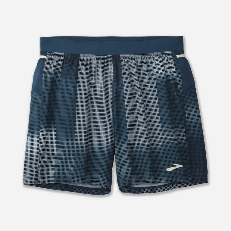 Brooks Sherpa 7 2-In-1 Løpeshorts Herre Outlet - Indigo - Norge (YAZ479681)